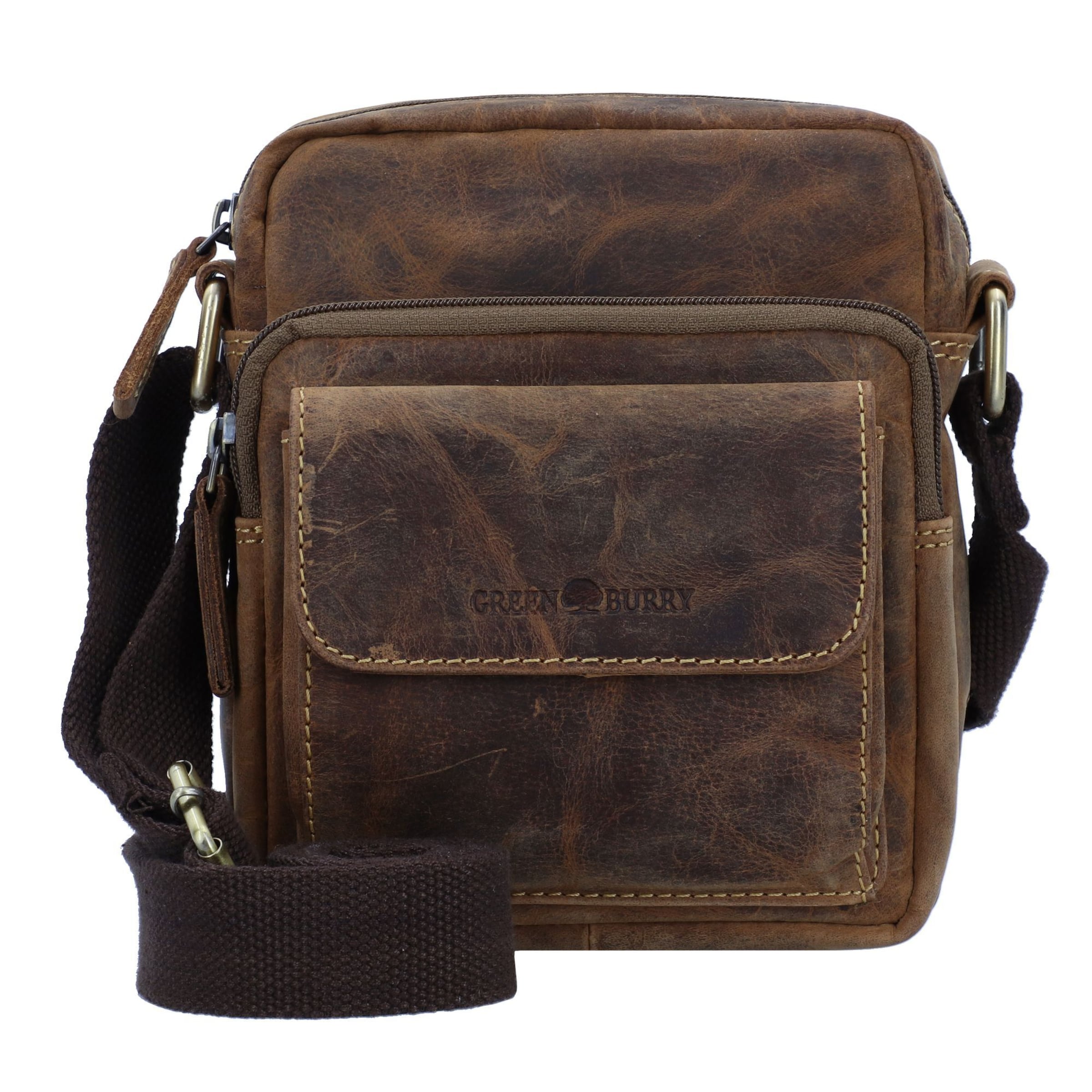 GREENBURRY Schoudertas 'Vintage 1542' in Bruin: voorkant