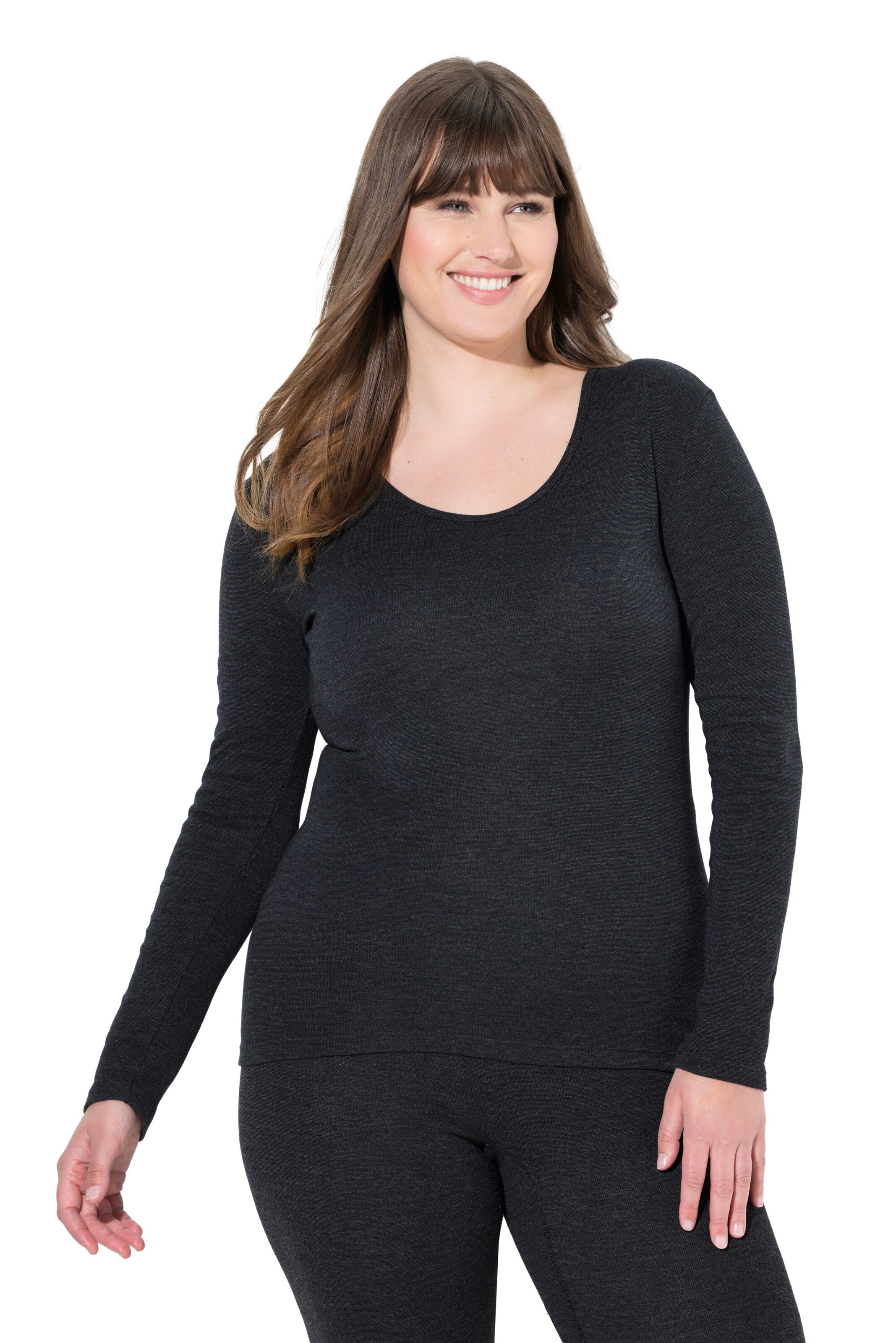 Ulla Popken Undershirt in Black: front