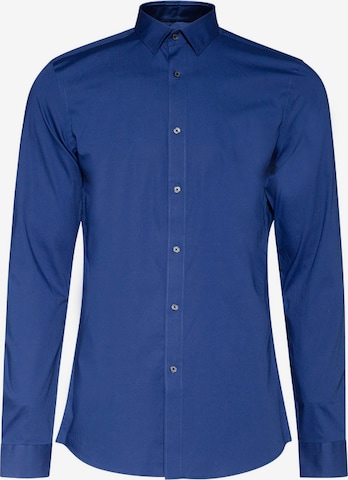 WE Fashion Slim fit Overhemd in Blauw: voorkant