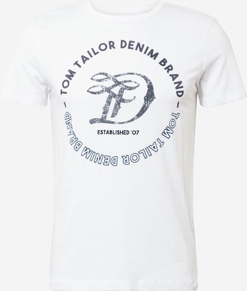 TOM TAILOR DENIM T-Shirt in Weiß: predná strana