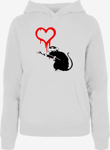 Merchcode Sweatshirt 'Love Rat' in Wit: voorkant