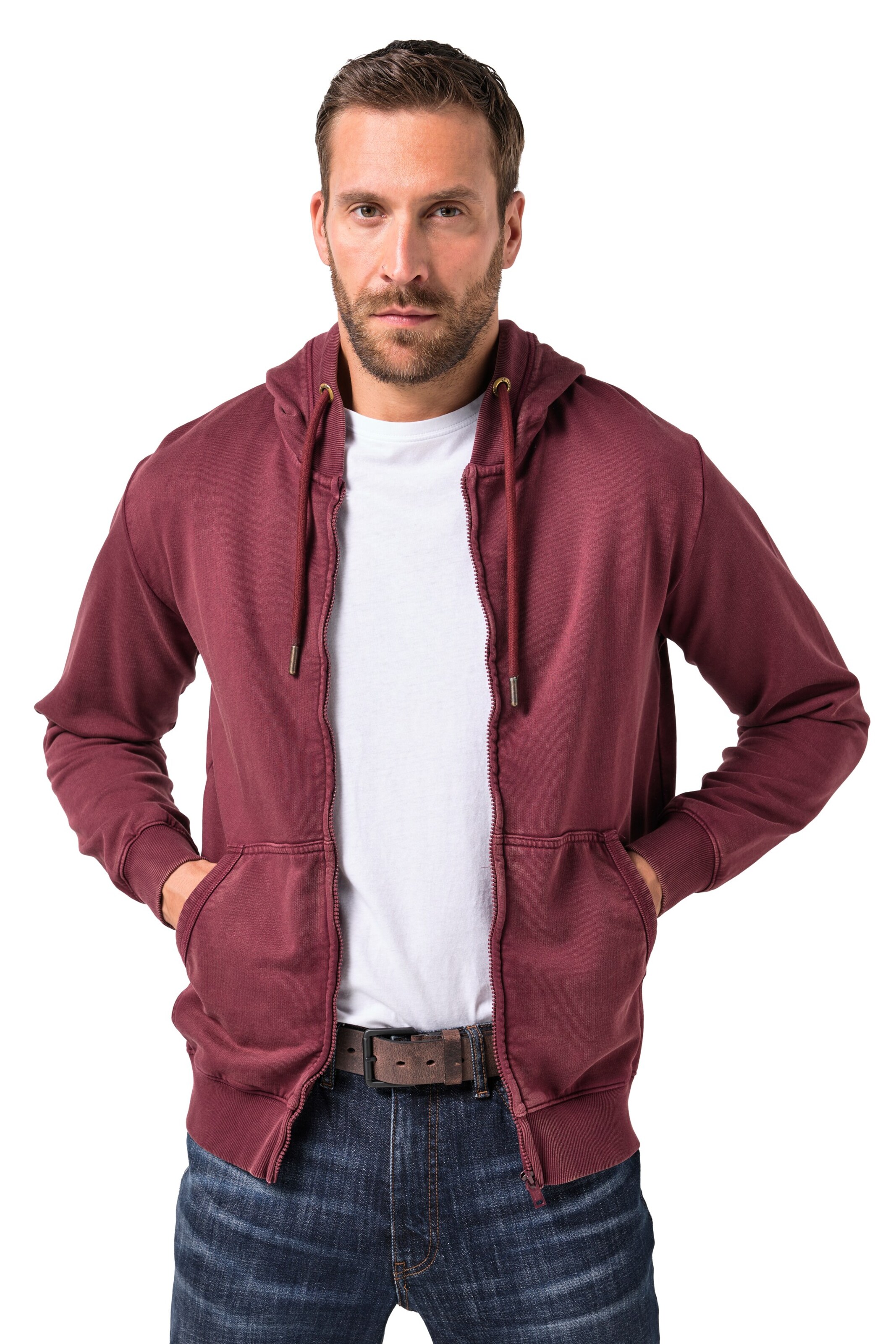 JP1880 Sweatjacke in Rot: Vorderseite