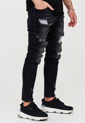 behype Slimfit Jeans 'Dino' in Schwarz