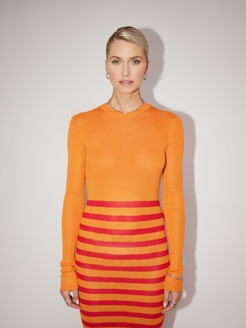 LeGer Premium Úpletové šaty 'Christina' – oranžová: přední strana