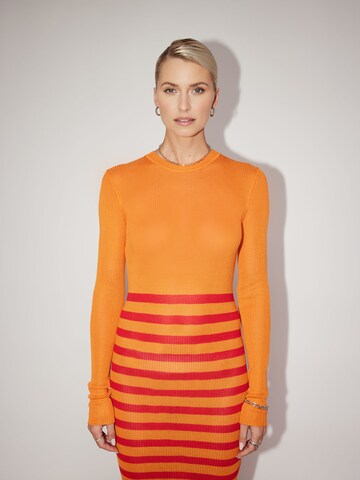 LeGer Premium Pletené šaty 'Christina' - oranžová: predná strana