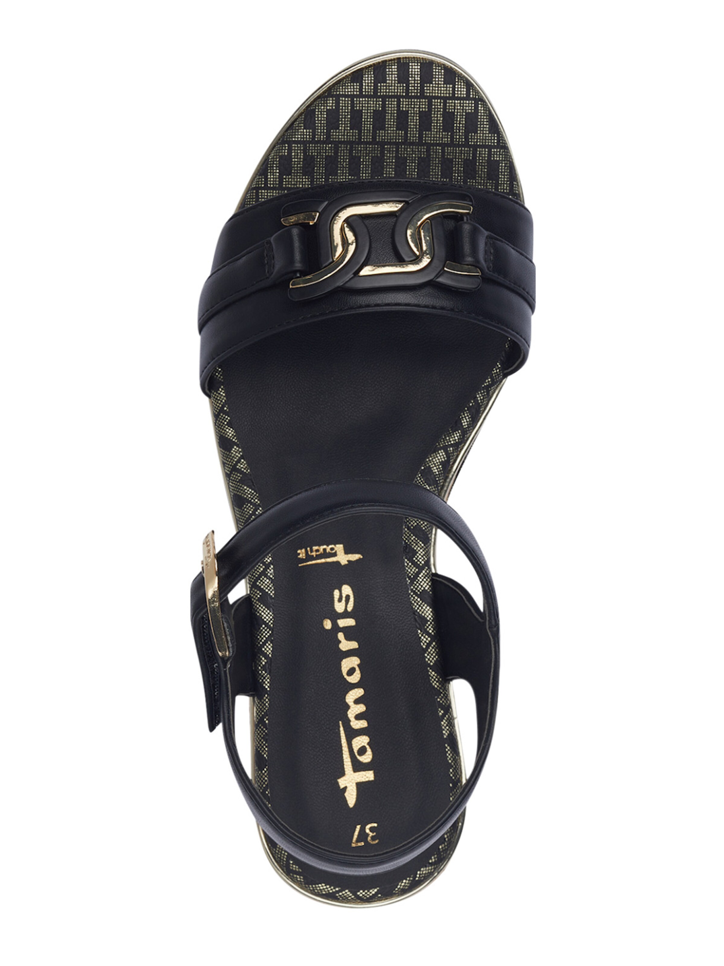 Tamaris Páskové sandály – černá