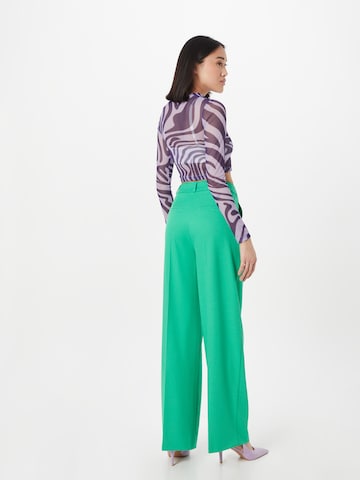 COMMA Wide leg Trousers with creases in Green