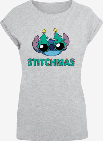 ABSOLUTE CULT T-Shirt 'Lilo And Stitch - Stitchmas Glasses' in Grau: predná strana