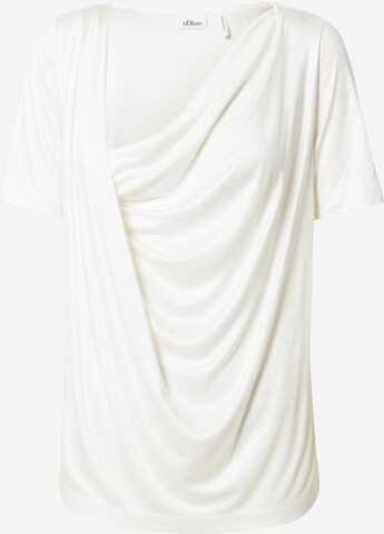 s.Oliver BLACK LABEL Тениска в бяло: отпред