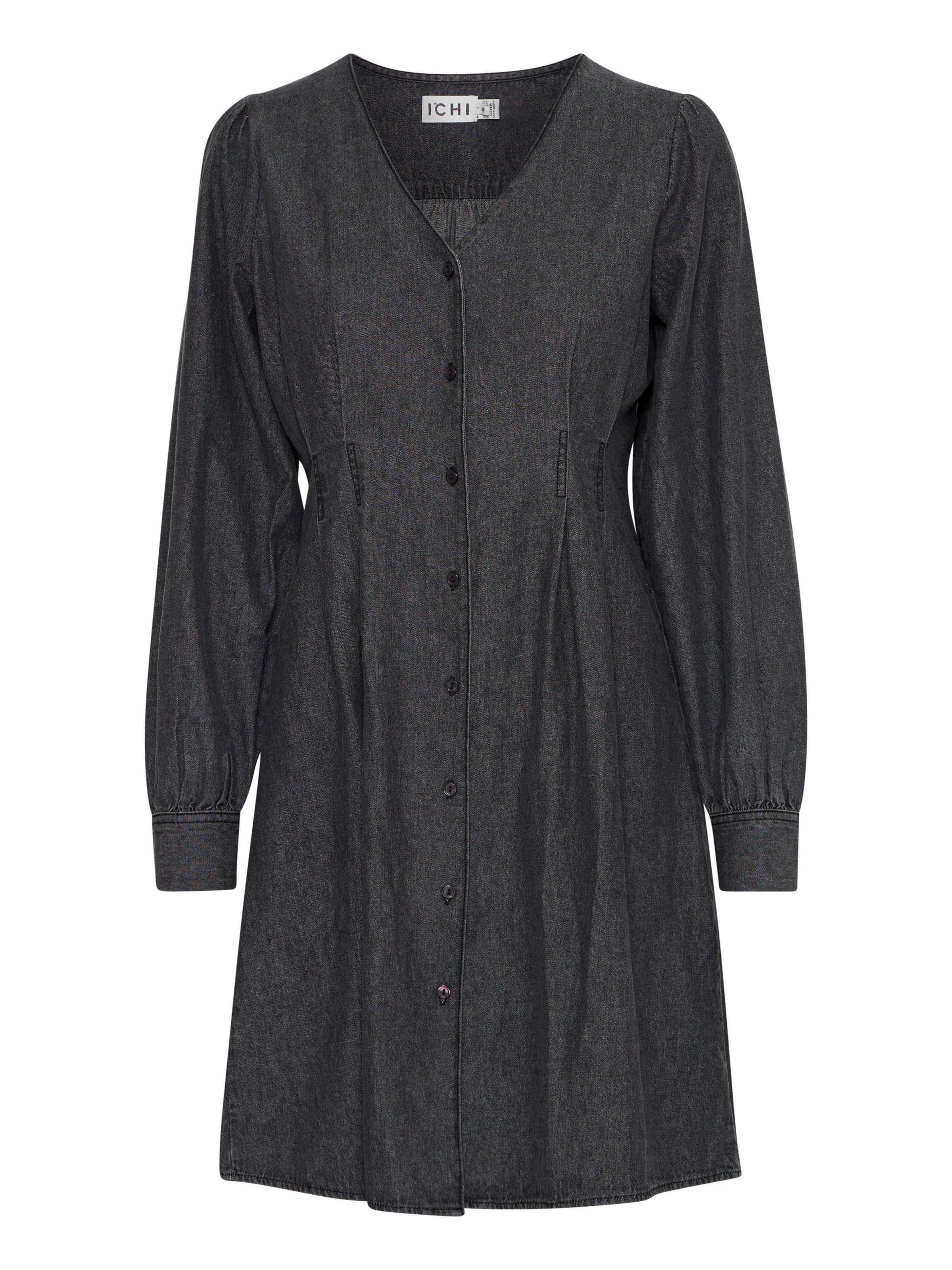 ICHI Robe &#x27;ARCHER DR&#x27; en noir denim, Vue avec produit