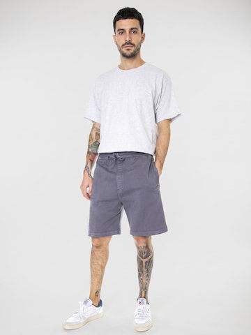 Carhartt WIP Baggy Broek 'Lawton Short Decent Purple' in Grijs: voorkant