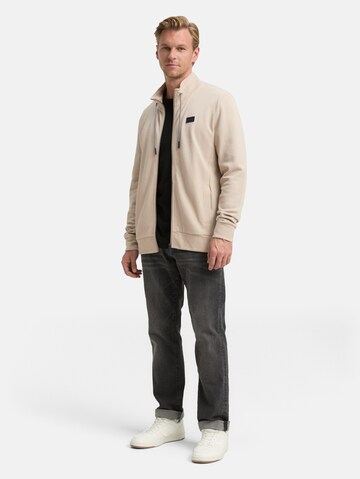 TOM TAILOR Sweat jacket in Brown