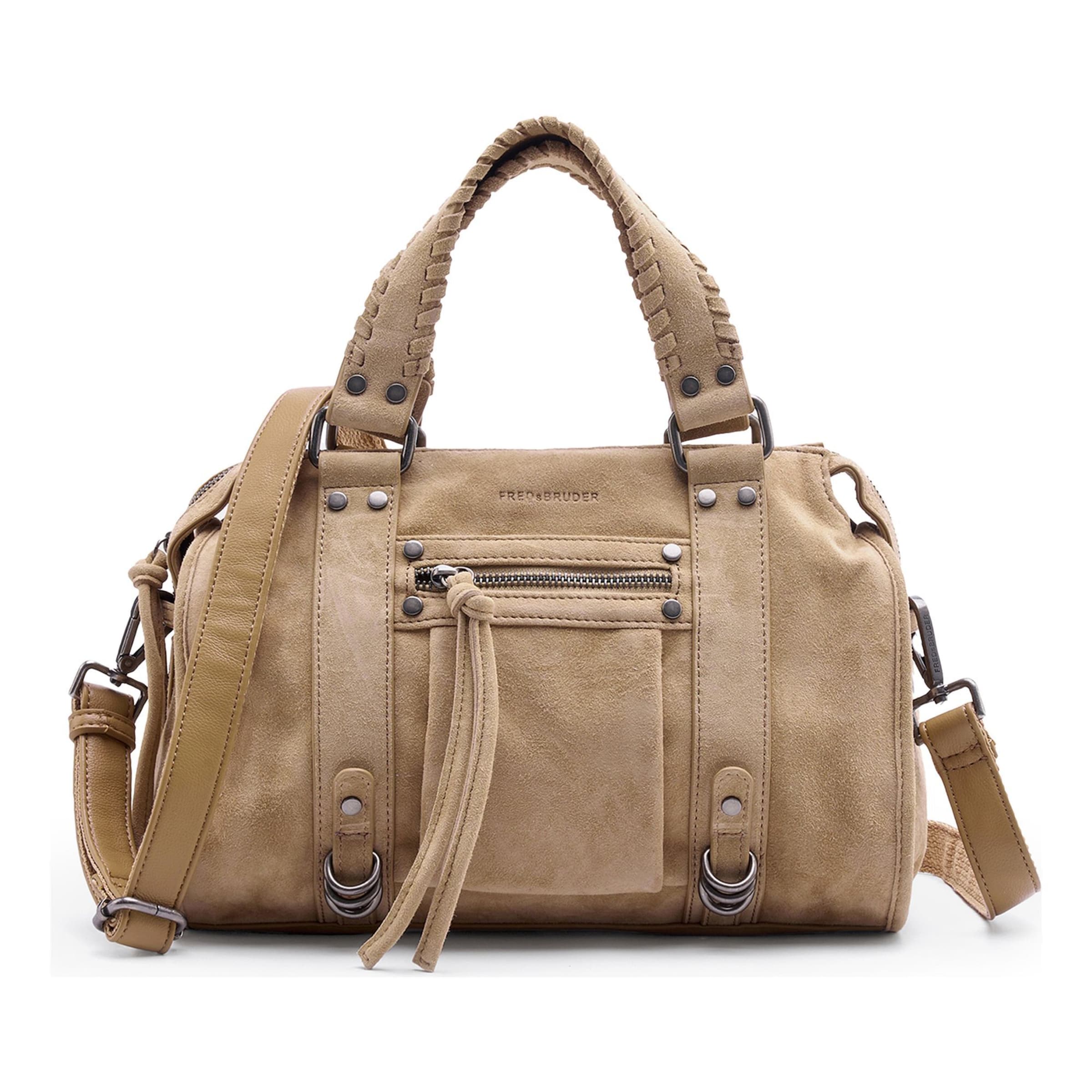 FREDsBRUDER Schoudertas 'Whipstitch Soul' in Beige: voorkant