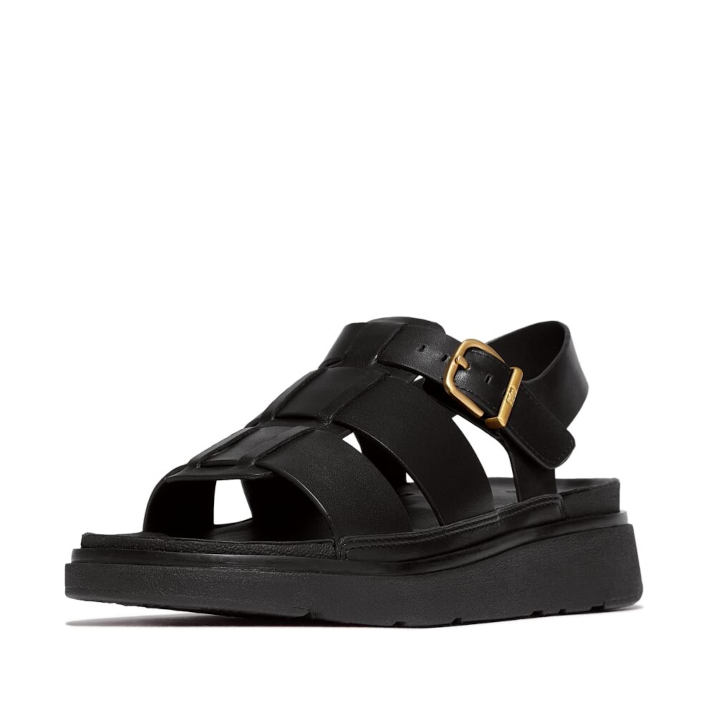 FitFlop Strap Sandals in Black: front