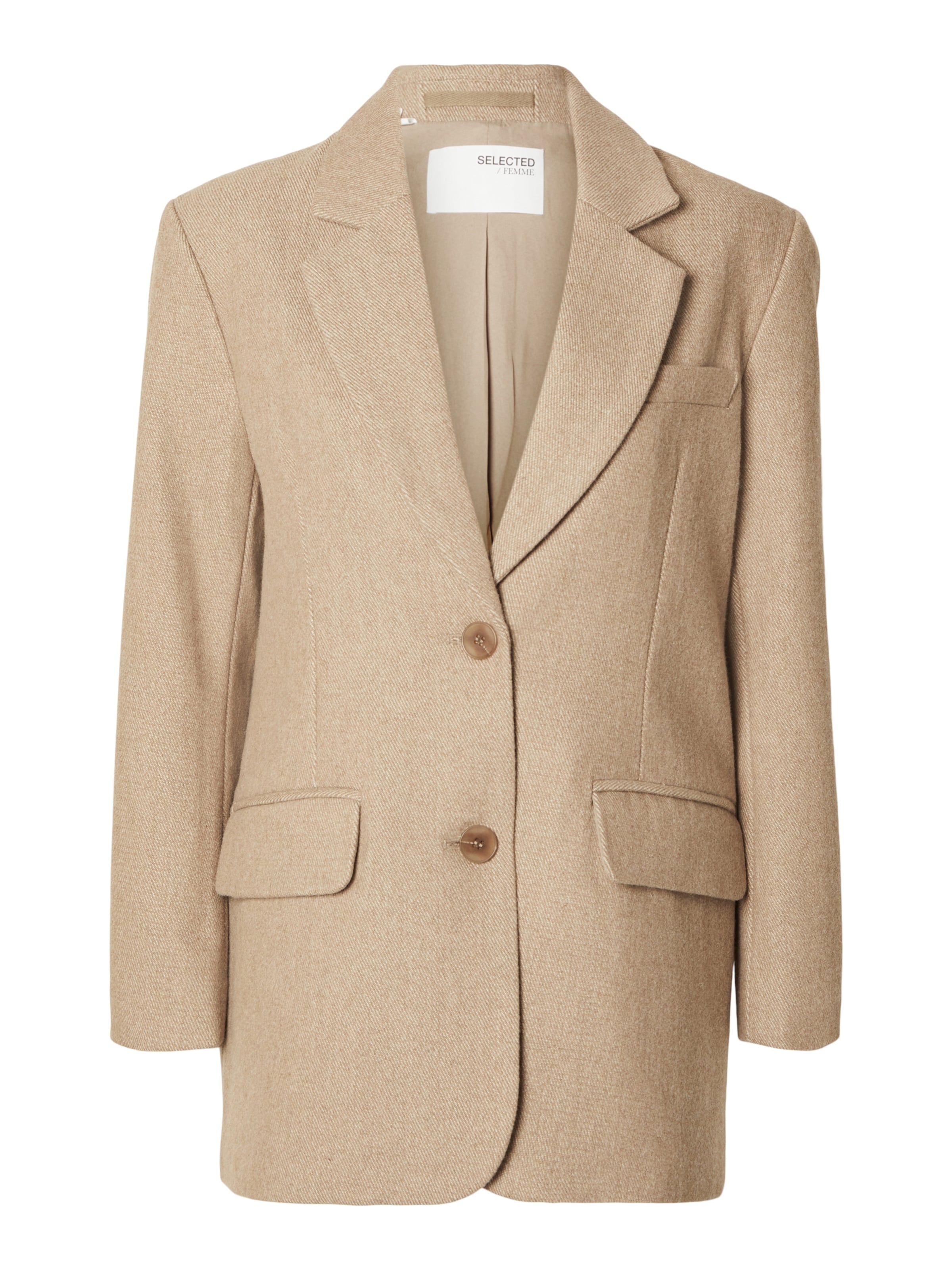 Blazer 'SLFBRITT' SELECTED en beige : devant