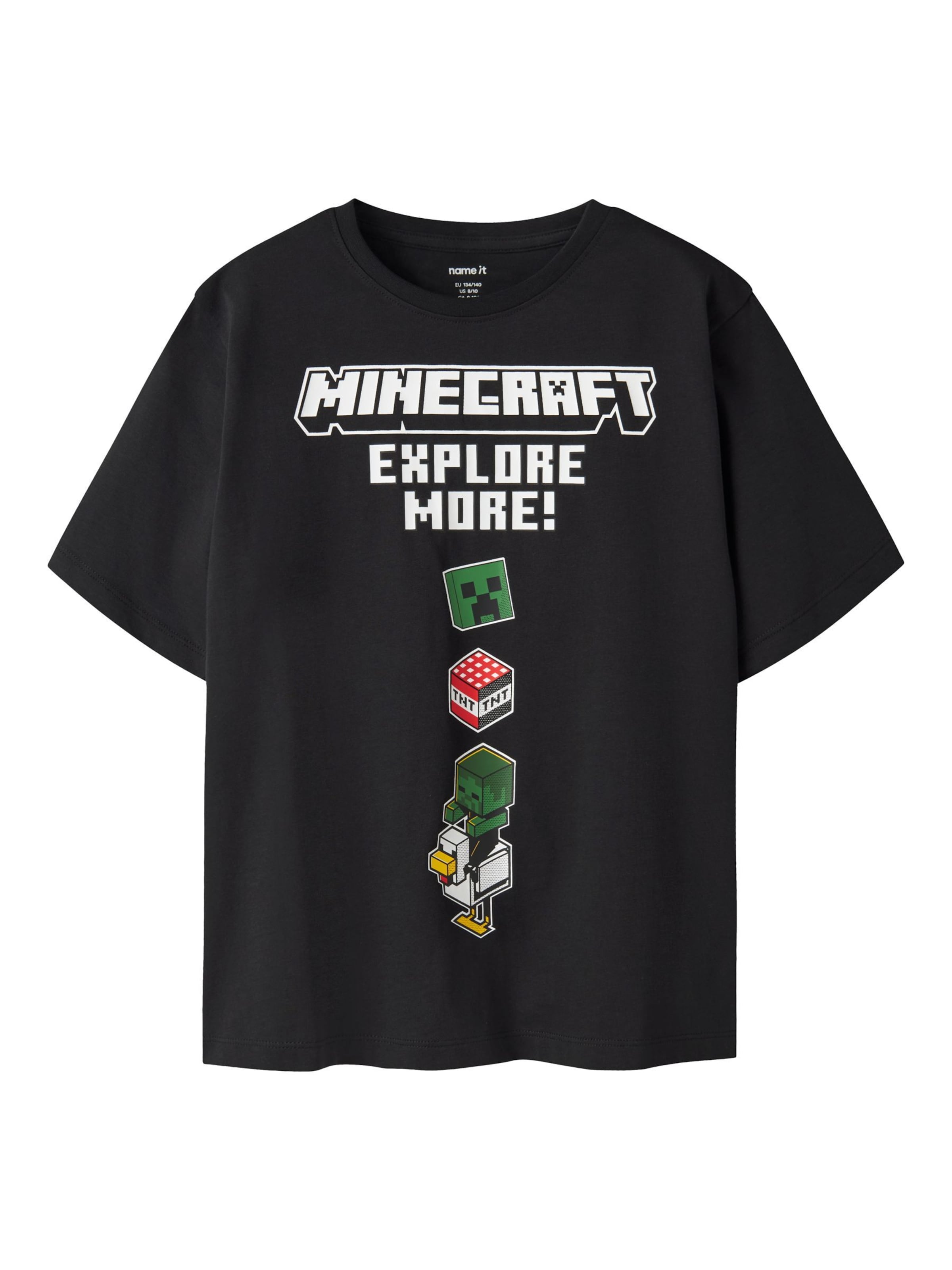 NAME IT Shirt 'Minecraft' in Black: front
