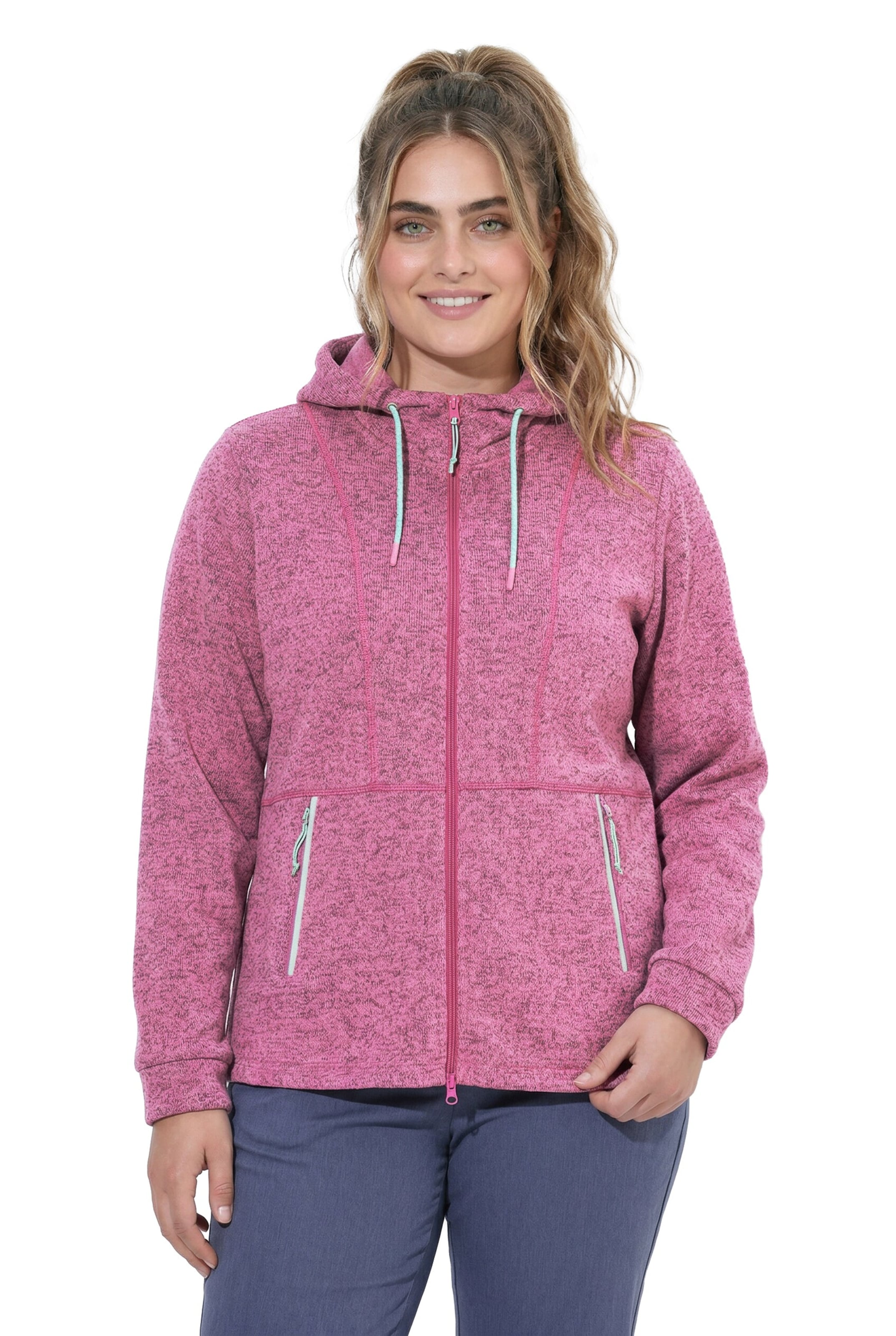 Ulla Popken Sweatjacke in Pink: Vorderseite
