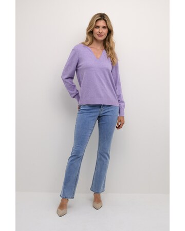 Cream Sweater 'Dela' in Purple