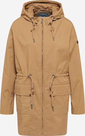 Parka mi-saison DreiMaster Vintage en beige : devant