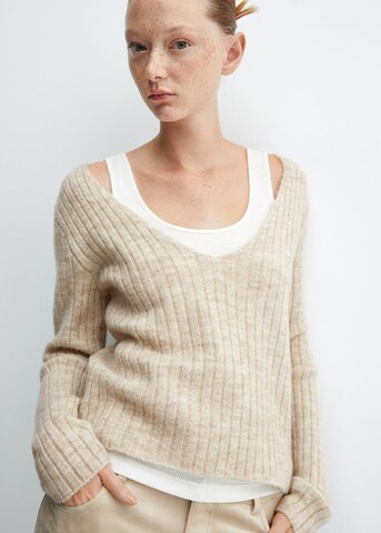 MANGO Pullover 'Bateman' in Beige