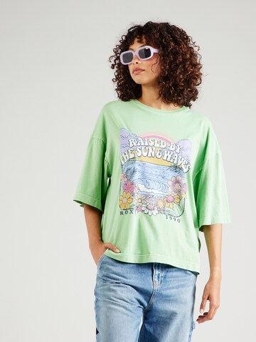 Tricou 'SWEETSHINE' de la ROXY pe verde: față