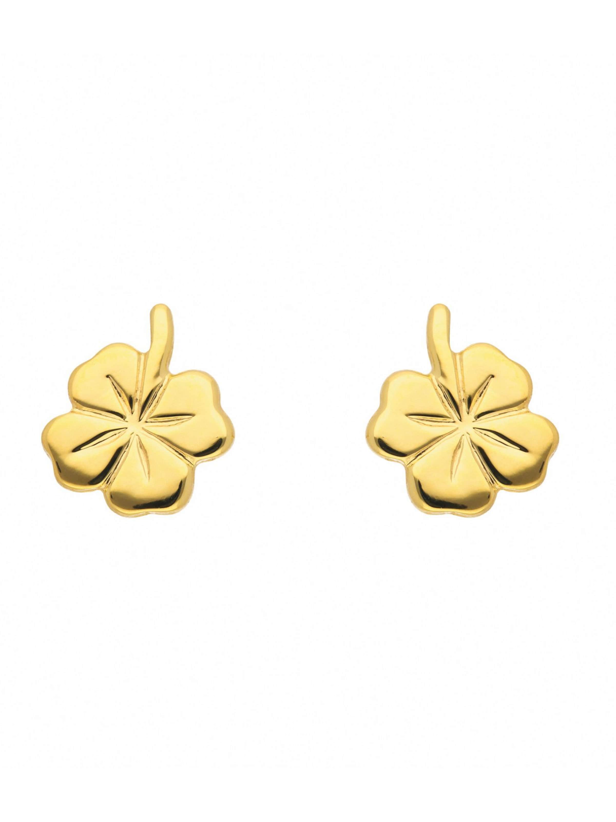Adelia´s Ohrringe 'Kleeblatt' in Gold: Vorderseite