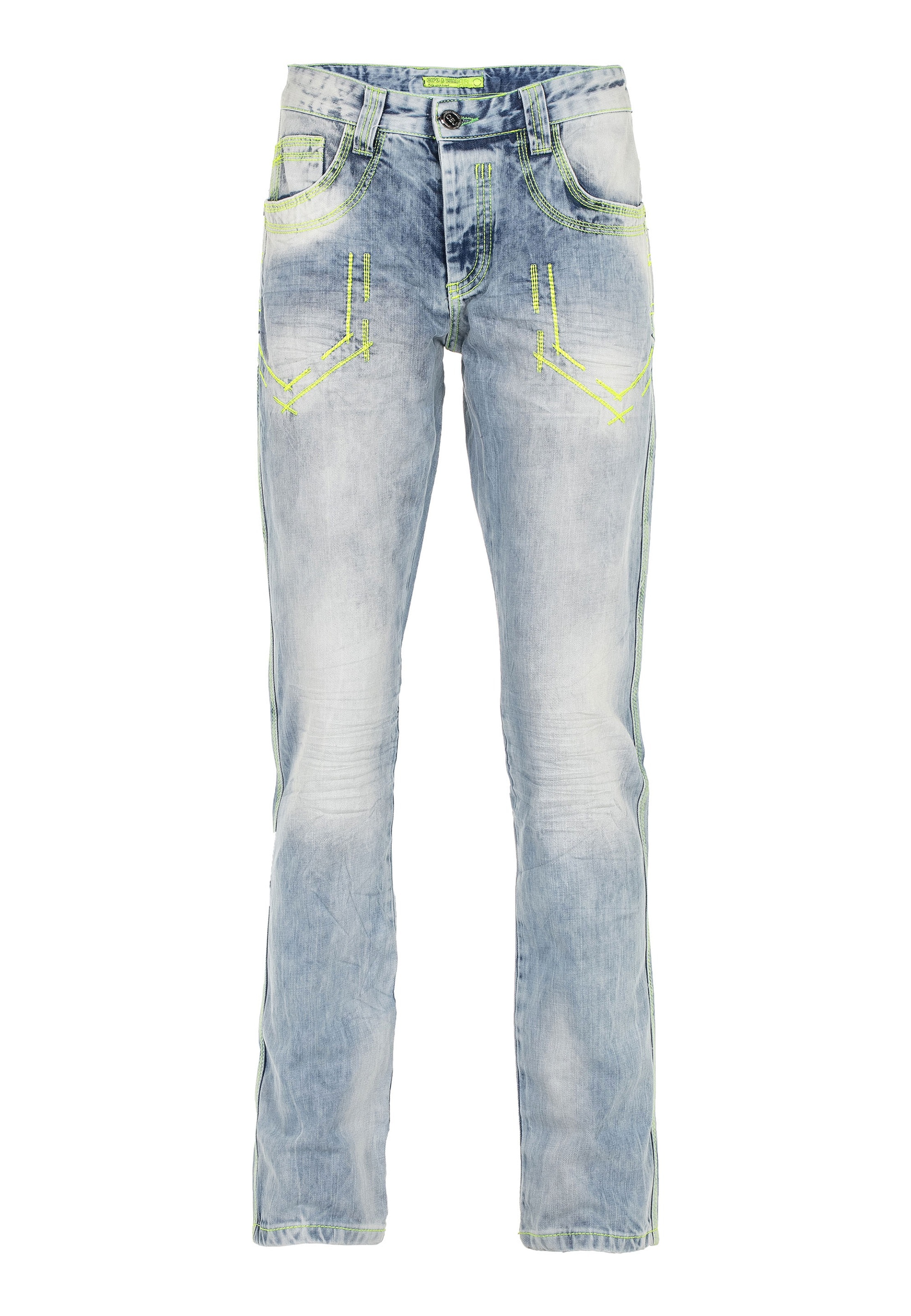 CIPO & BAXX Regular Jeans 'DENIM' in Blauw: voorkant