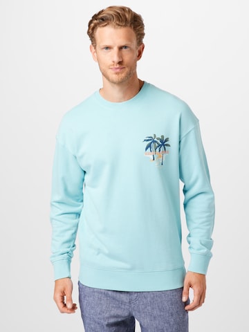 JACK & JONES - Sweatshirt 'TROPICANA' em azul: frente