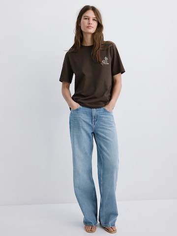 MANGO Shirt 'COFFEE' in Bruin: voorkant