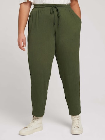 Tom Tailor Women + Regular Pants in Green: front