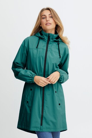 Fransa Between-Seasons Coat 'Pafasa' in Blue: front