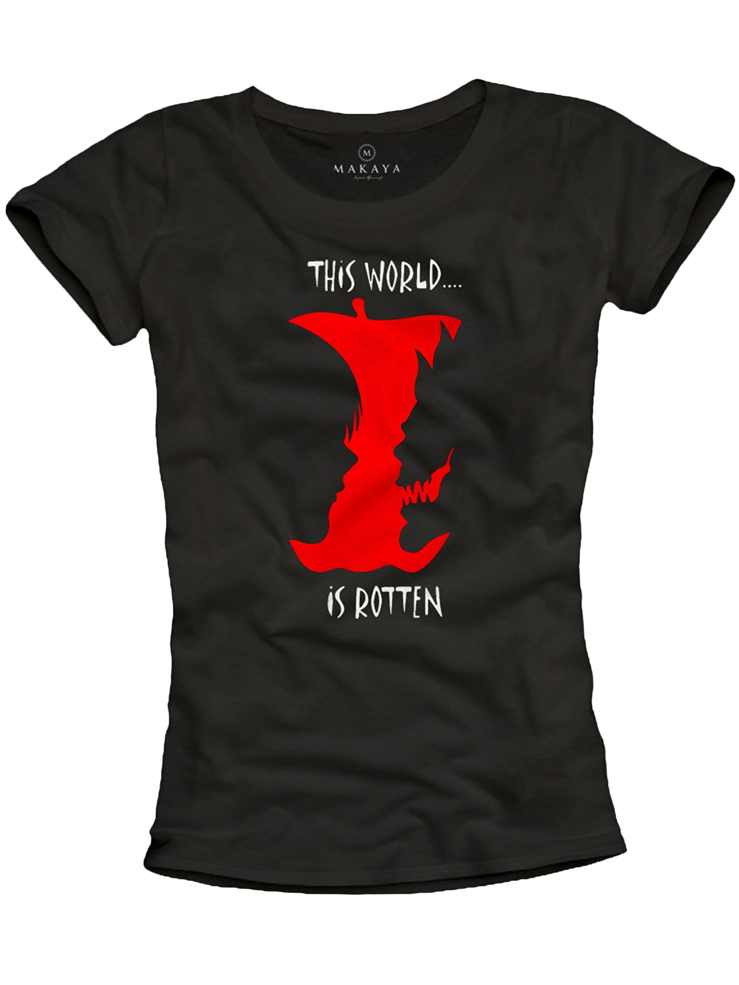 MAKAYA Shirt 'World is Rotten' in Black: front