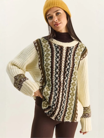 Bianco Lucci Pull-over 'Pullover' en S-L en crème, Vue avec produit