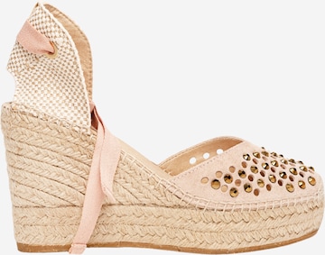 Alhamas - Zapatos destalonado 'Alpargata Cuña 10 cm' en rosa: frente