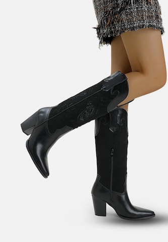 Elara Cowboy boot in Black