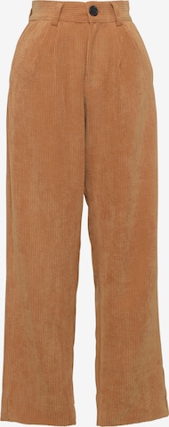 Pantalon à pince ' Alma ' FRESHLIONS en marron : devant