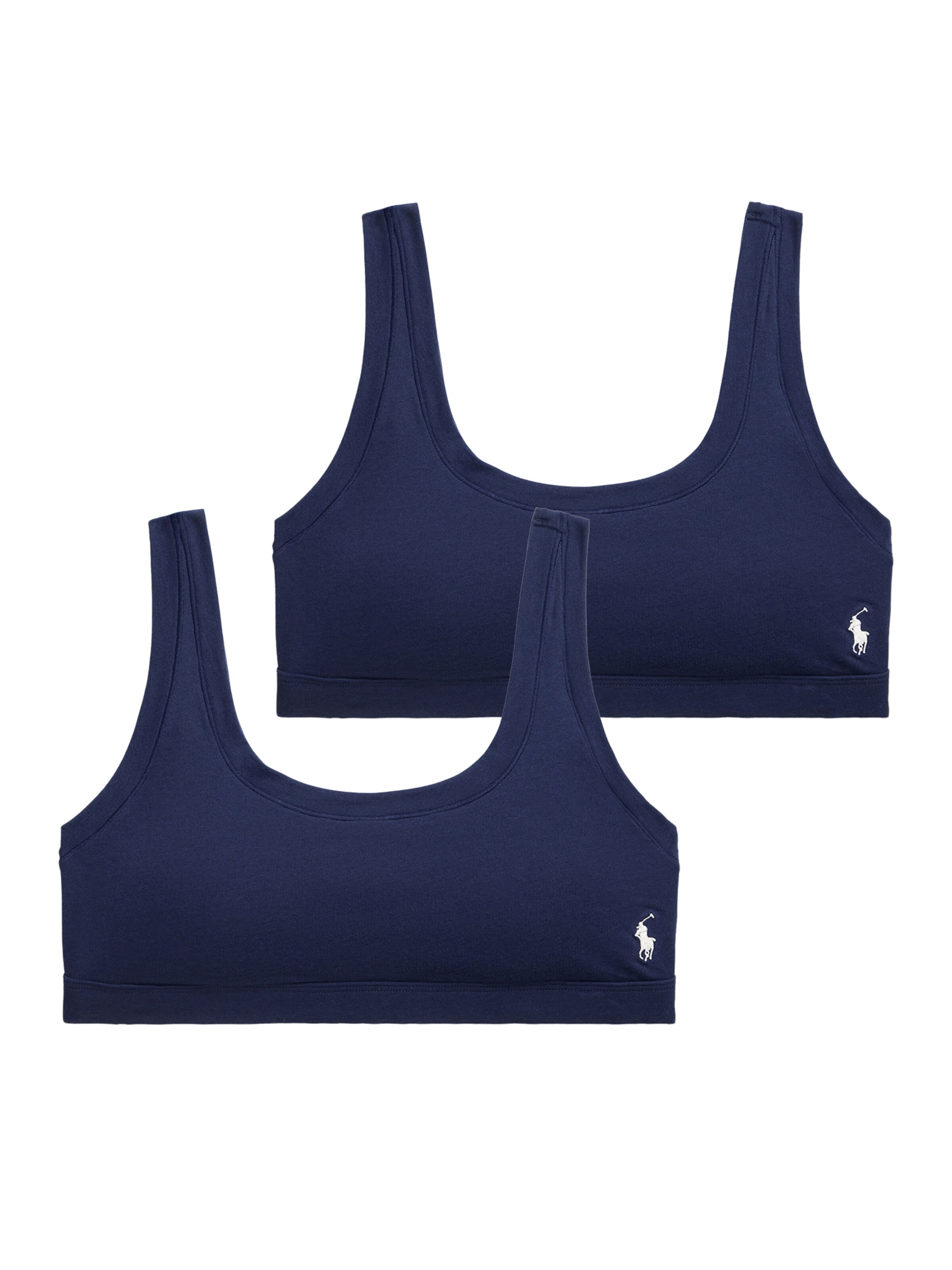 Polo Ralph Lauren Bralette Bra 'Club Cotton' in Blue: front