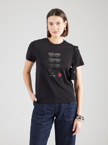 Karl Lagerfeld Shirt 'SUNGLASSES' in Black: front