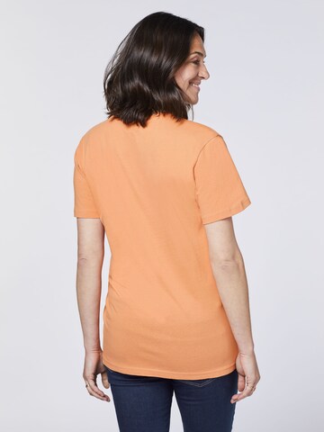 Detto Fatto Shirt ' mit Print-Botschaft ' in Orange