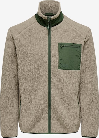 Only & Sons - Chaqueta polar 'ONSDALLAS' en beige: frente