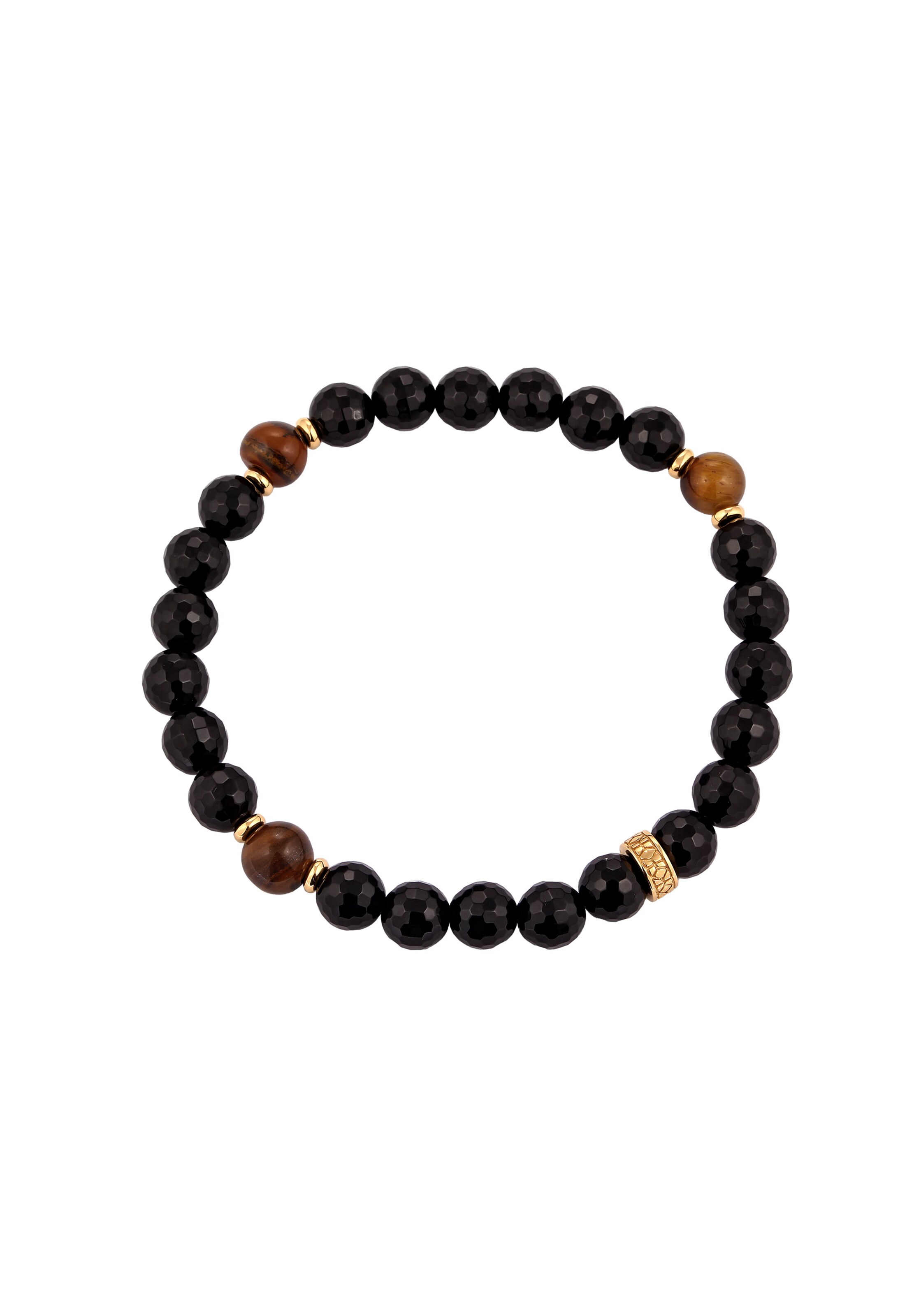 KUZZOI Bracelet en brun foncé / or / noir, Vue avec produit