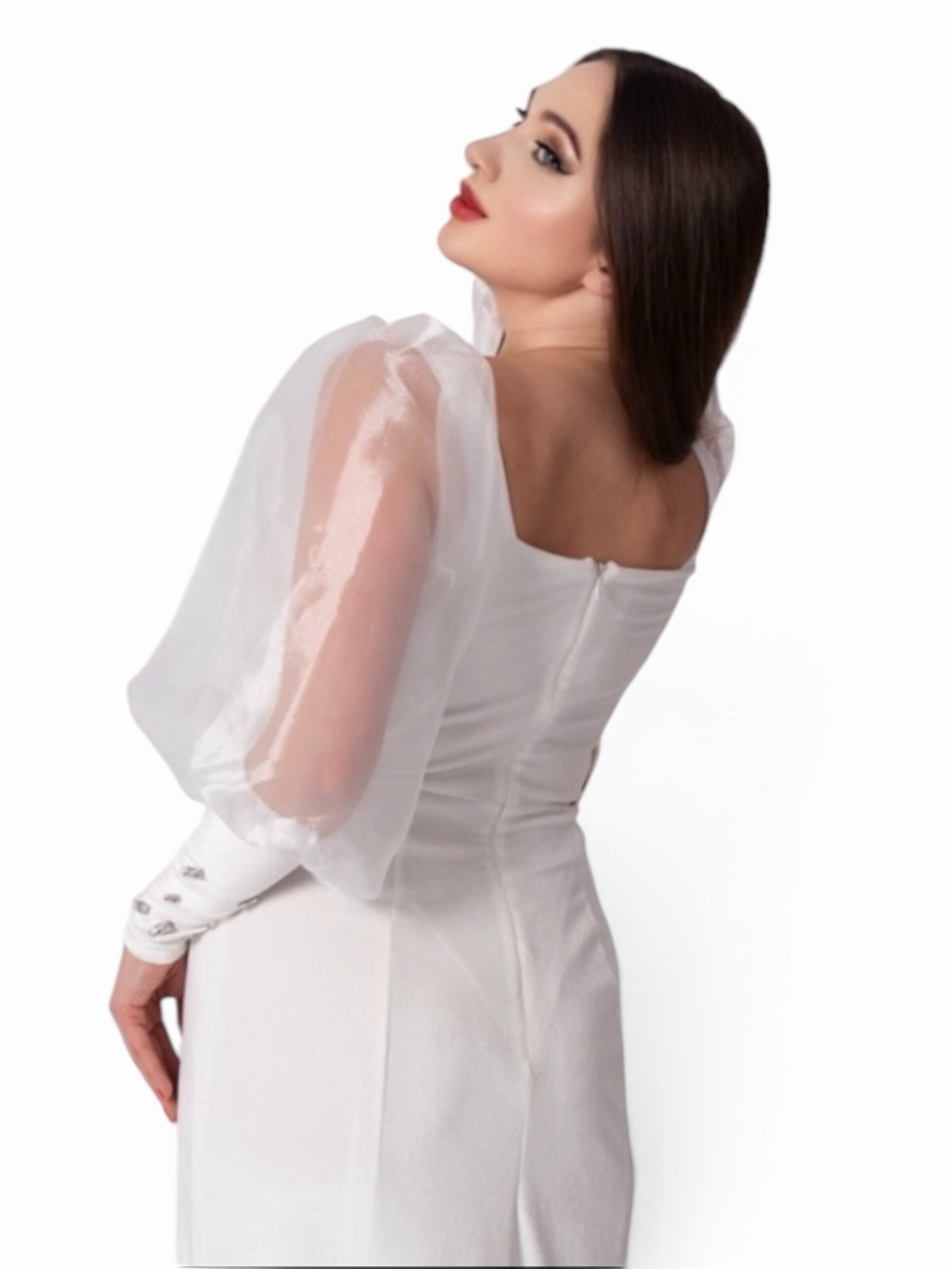 Elena Athanasiadou Avondjurk in Wit