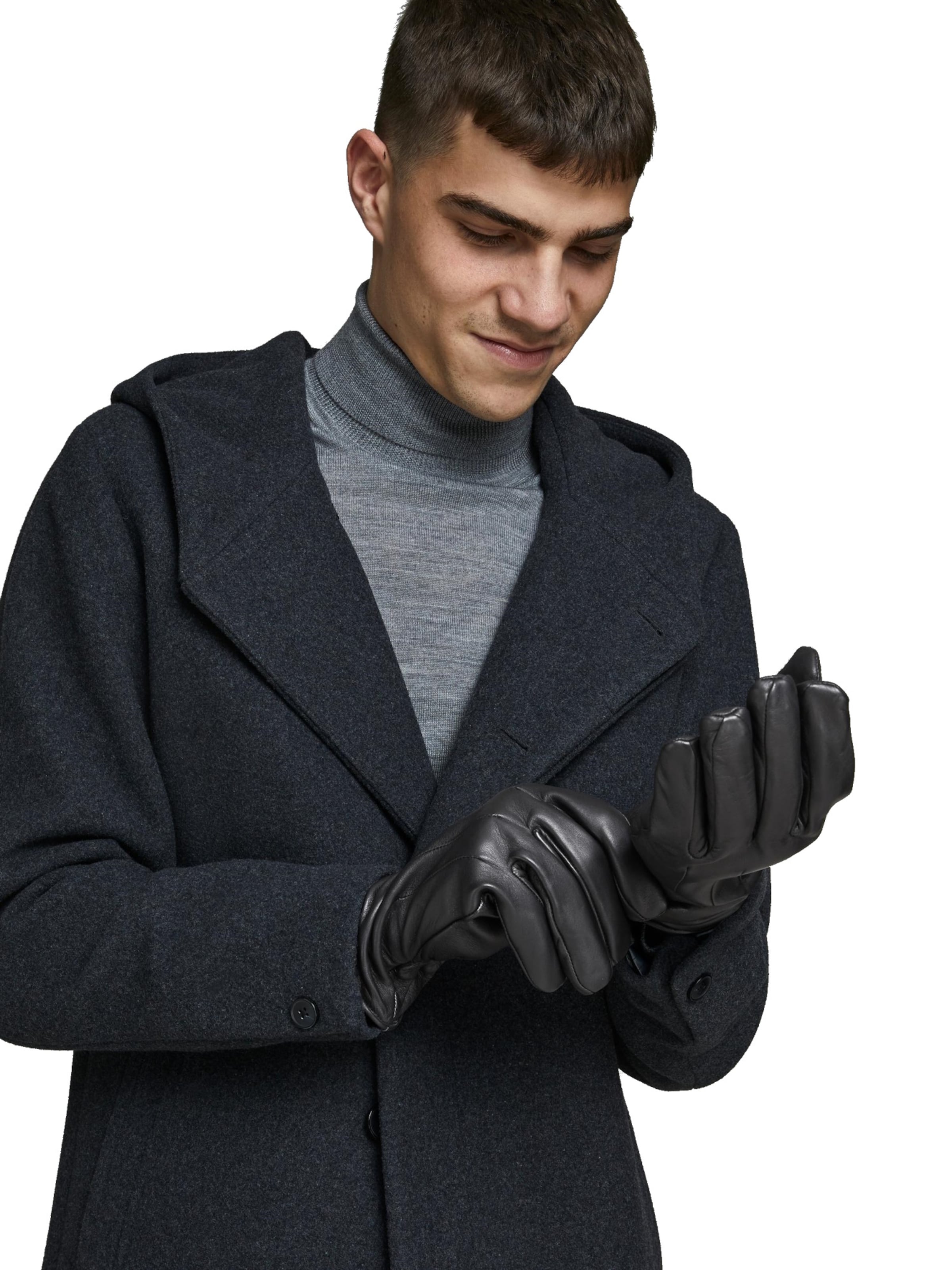 JACK & JONES Γάντια με δάχτυλα 'JACMontana' σε μαύρο