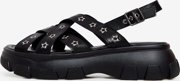 CESARE GASPARI Sandals in Black: front