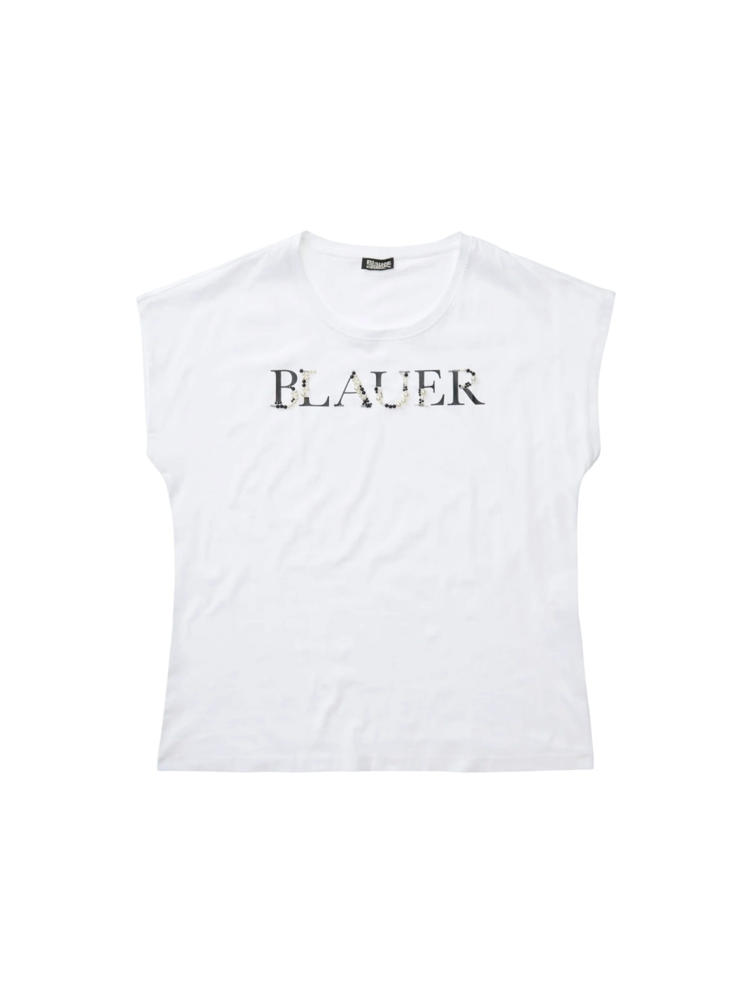 Blauer Shirt‌‌‌ in Weiß: Vorderseite