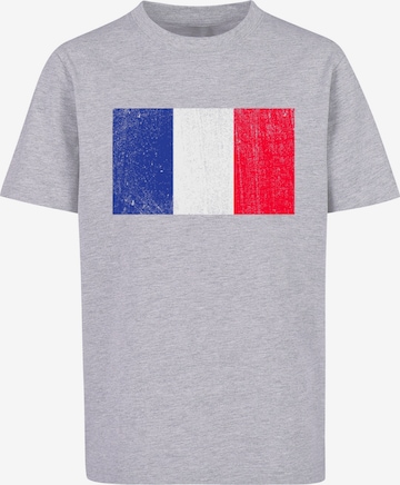F4NT4STIC Shirt 'Frankreich Flagge' in Grijs: voorkant