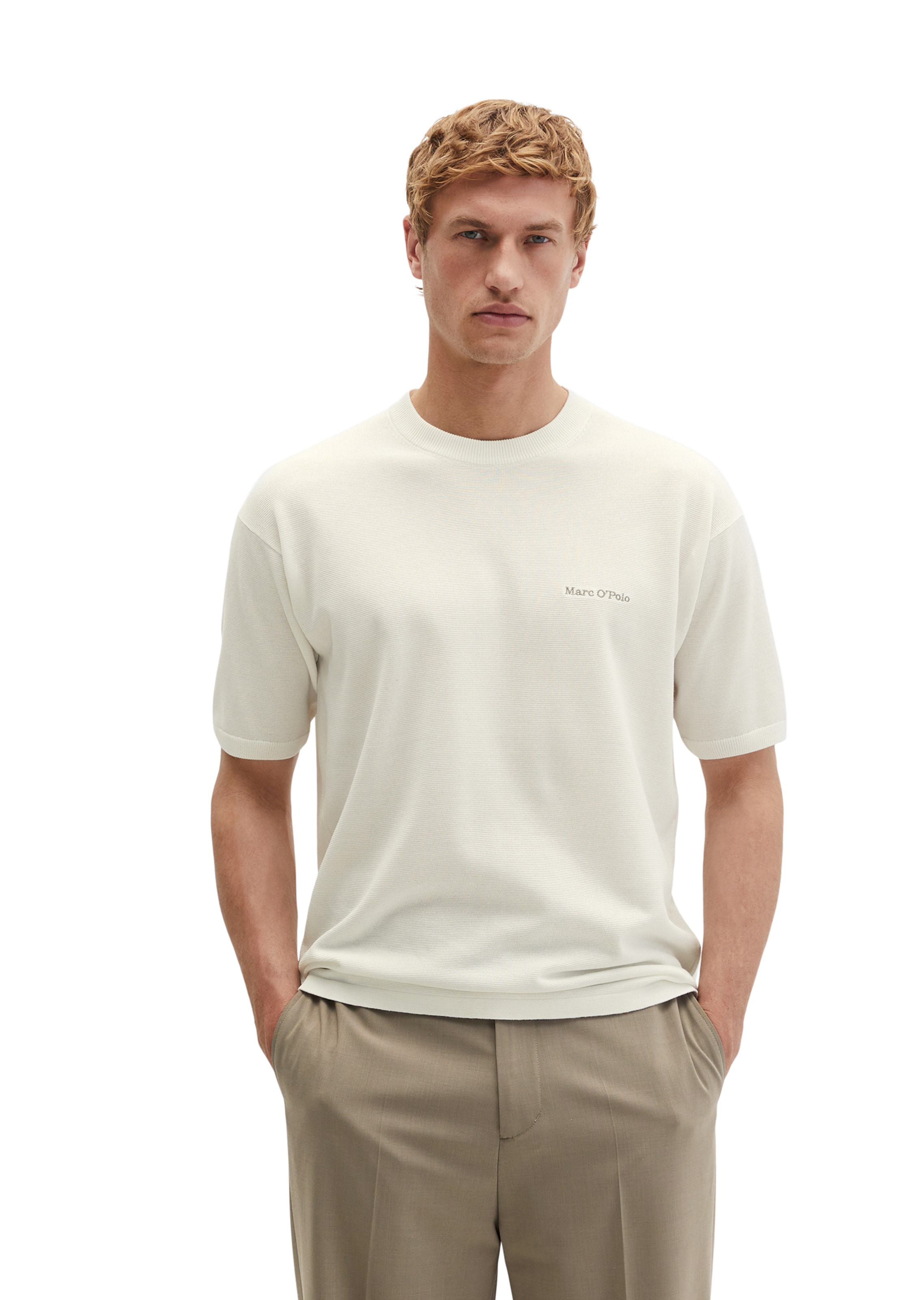 T-Shirt Marc O'Polo en beige : devant