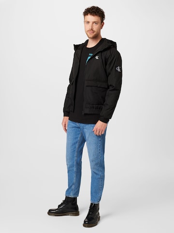 Calvin Klein Jeans Between-Season Jacket 'Harrington' in Black