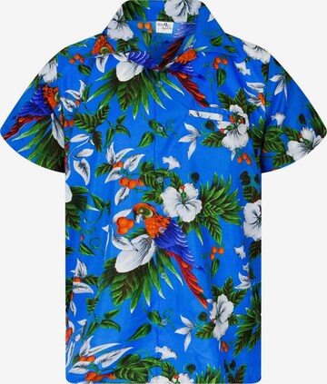 King Kameha T-shirt 'Cherryparrot' i blå: framsida