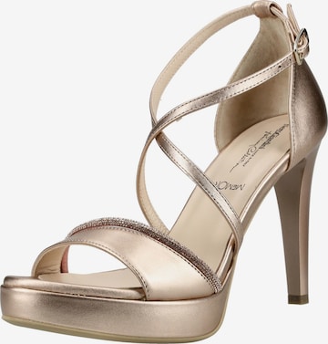 Sandales à lanières Nero Giardini en or : devant